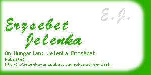 erzsebet jelenka business card